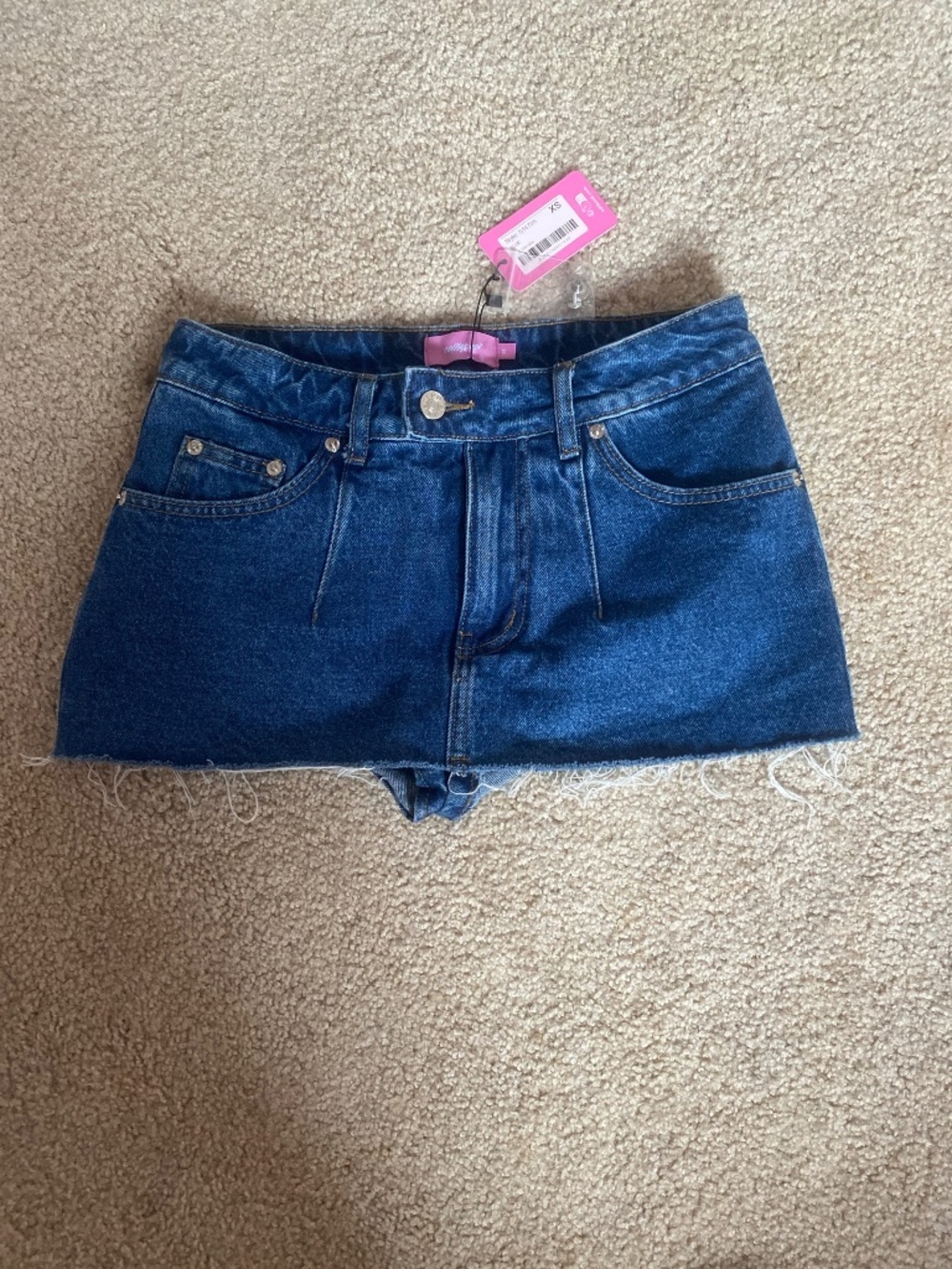 edited blue mini skirt
